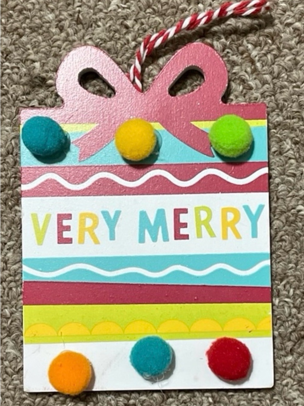 Very Merry Christmas Present Christmas Ornament